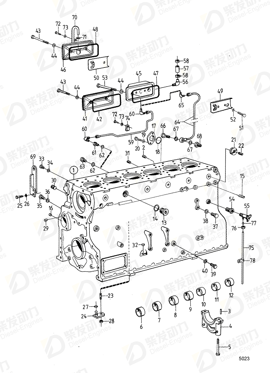 VOLVO Cylinder Block 468702 Drawing